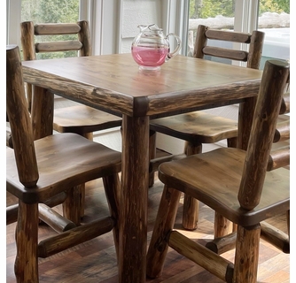 Hand Peeled Rustic Log Style Square Dining Table Questions & Answers